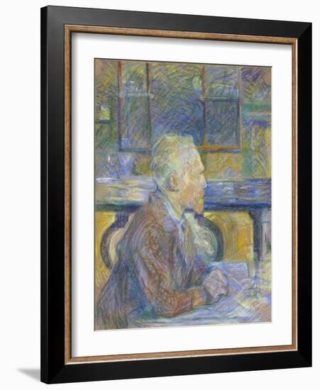 Portrait of Vincent Van Gogh (1853-1890) Par Toulouse-Lautrec, Henri, De (1864-1901), 1887 - Pastel-Vincent van Gogh-Framed Giclee Print