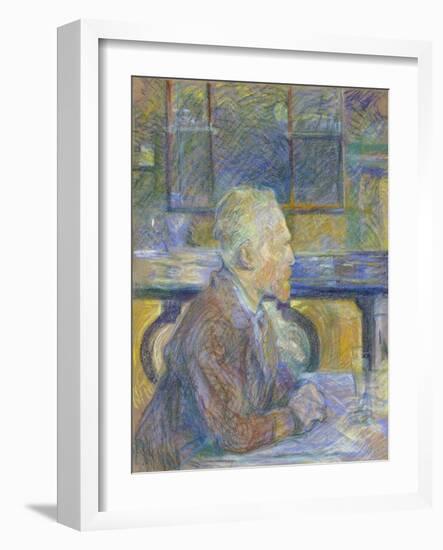 Portrait of Vincent Van Gogh (1853-1890) Par Toulouse-Lautrec, Henri, De (1864-1901), 1887 - Pastel-Vincent van Gogh-Framed Giclee Print