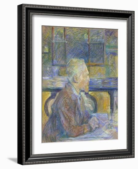 Portrait of Vincent Van Gogh (1853-1890) Par Toulouse-Lautrec, Henri, De (1864-1901), 1887 - Pastel-Vincent van Gogh-Framed Giclee Print