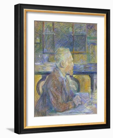 Portrait of Vincent Van Gogh (1853-1890) Par Toulouse-Lautrec, Henri, De (1864-1901), 1887 - Pastel-Vincent van Gogh-Framed Giclee Print