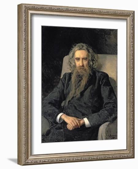 Portrait of Vladimir Sergeyevich Solovyov-Nikolai Aleksandrovich Yaroshenko-Framed Giclee Print