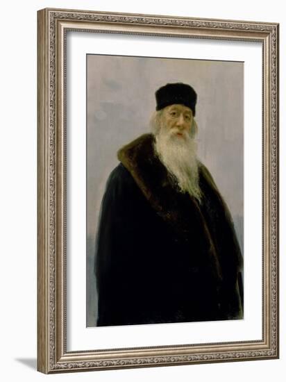 Portrait of Vladimir Vasil'Evich Stasov (1824-1906) 1900-Ilya Efimovich Repin-Framed Giclee Print