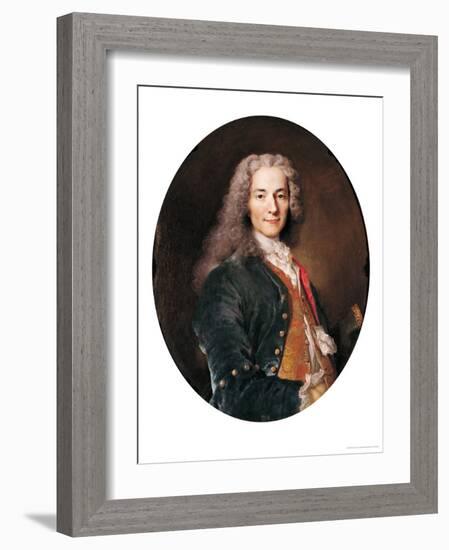 Portrait of Voltaire (1694-1778) Aged 23, 1728-Nicolas de Largilliere-Framed Giclee Print