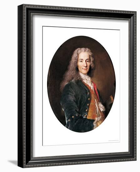 Portrait of Voltaire (1694-1778) Aged 23, 1728-Nicolas de Largilliere-Framed Giclee Print