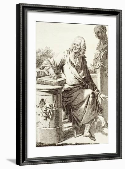 Portrait of Voltaire, Pseudonym of Francois-Marie Arouet-null-Framed Giclee Print