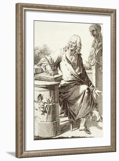 Portrait of Voltaire, Pseudonym of Francois-Marie Arouet-null-Framed Giclee Print