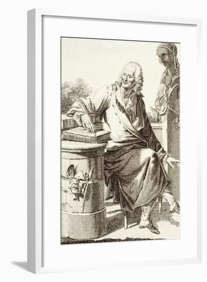 Portrait of Voltaire, Pseudonym of Francois-Marie Arouet-null-Framed Giclee Print