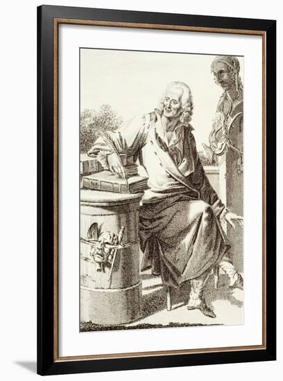 Portrait of Voltaire, Pseudonym of Francois-Marie Arouet-null-Framed Giclee Print