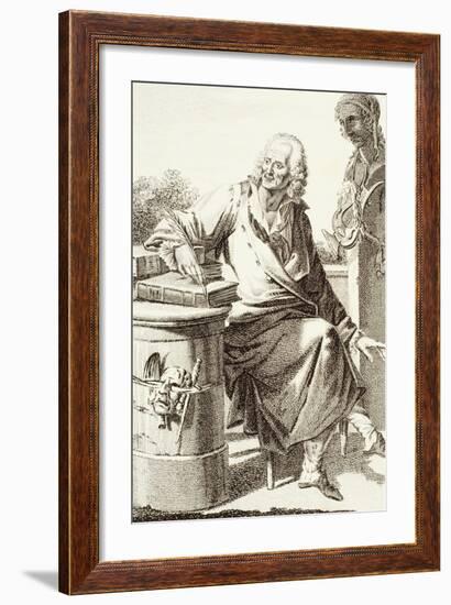 Portrait of Voltaire, Pseudonym of Francois-Marie Arouet-null-Framed Giclee Print
