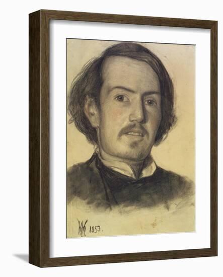 Portrait of Walter Howell Deverell, 1853 (Charcoal on Paper)-William Holman Hunt-Framed Giclee Print