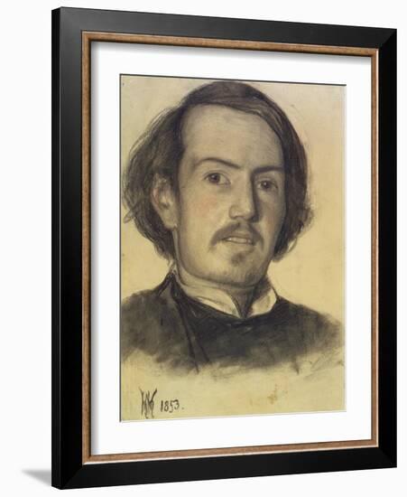 Portrait of Walter Howell Deverell, 1853 (Charcoal on Paper)-William Holman Hunt-Framed Giclee Print