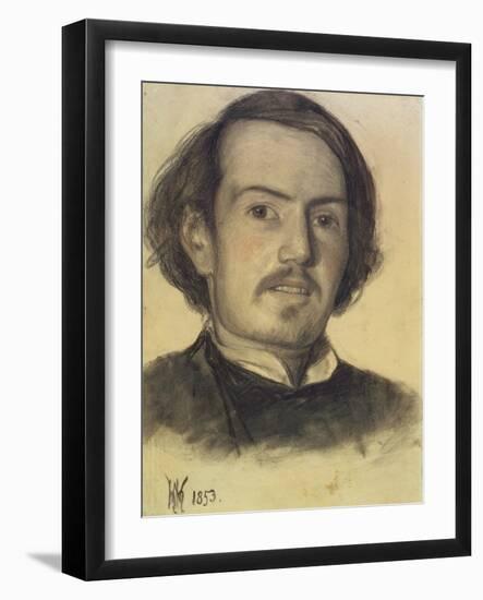 Portrait of Walter Howell Deverell, 1853 (Charcoal on Paper)-William Holman Hunt-Framed Giclee Print