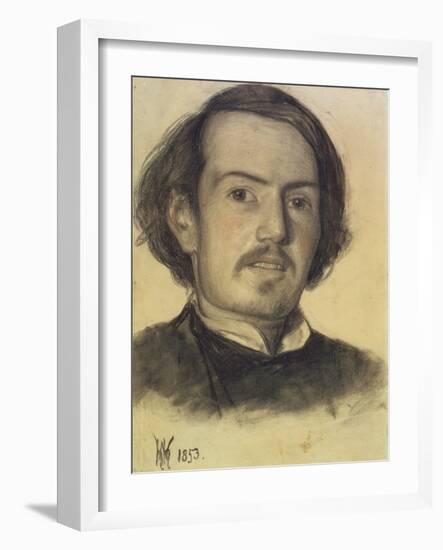 Portrait of Walter Howell Deverell, 1853 (Charcoal on Paper)-William Holman Hunt-Framed Giclee Print