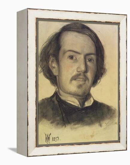 Portrait of Walter Howell Deverell, 1853 (Charcoal on Paper)-William Holman Hunt-Framed Premier Image Canvas