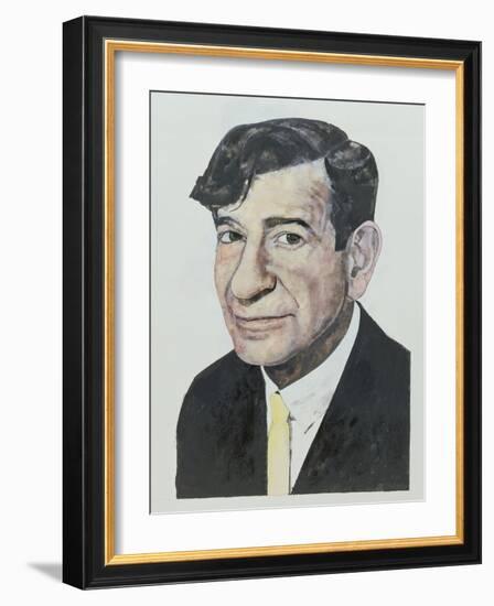 Portrait of Walter Matthau, illustration for 'The Daily Mirror Colour Supplement', 1964-Barry Fantoni-Framed Giclee Print