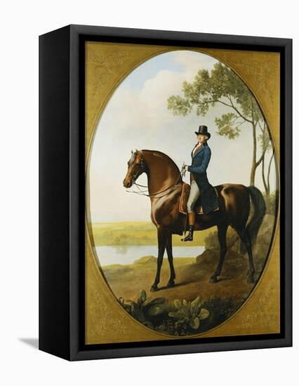 Portrait of Warren Hastings, on His Celebrated Arabian, Wearing a Blue Coat and Grey Breeches-George Stubbs-Framed Premier Image Canvas