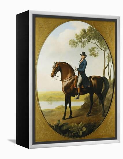 Portrait of Warren Hastings, on His Celebrated Arabian, Wearing a Blue Coat and Grey Breeches-George Stubbs-Framed Premier Image Canvas