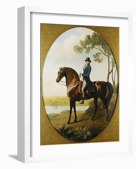 Portrait of Warren Hastings, on His Celebrated Arabian, Wearing a Blue Coat and Grey Breeches-George Stubbs-Framed Giclee Print