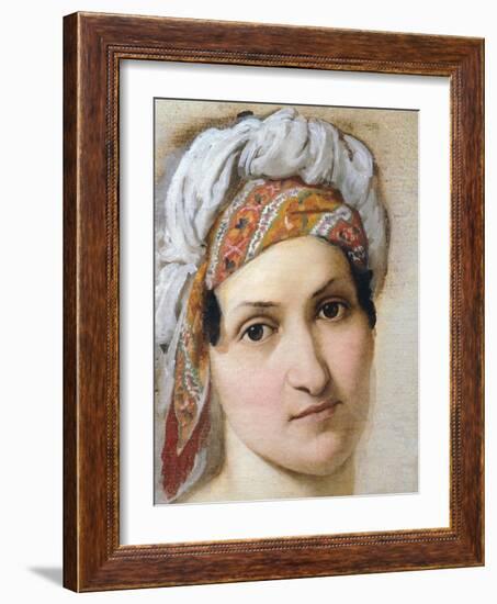 Portrait of Wife Vincenza Scaccia-Francesco Hayez-Framed Giclee Print
