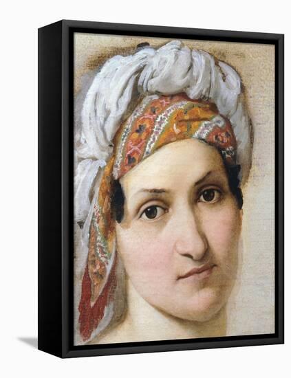 Portrait of Wife Vincenza Scaccia-Francesco Hayez-Framed Premier Image Canvas