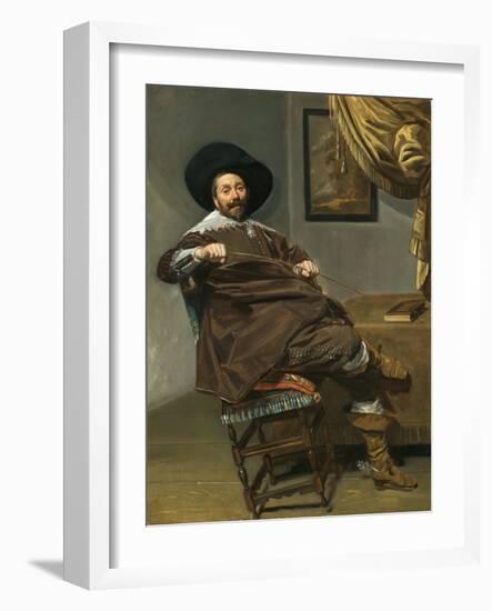 Portrait of Willem Van Heythuysen, Seated on a Chair and Holding a Hunting Crop (Oil on Oak Panel)-Frans Hals-Framed Giclee Print