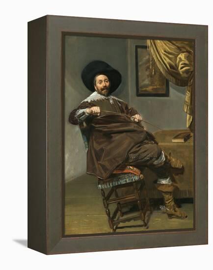 Portrait of Willem Van Heythuysen, Seated on a Chair and Holding a Hunting Crop (Oil on Oak Panel)-Frans Hals-Framed Premier Image Canvas