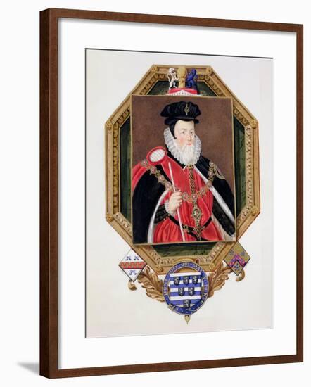 Portrait of William Cecil (1520-98) 1st Baron Burghley from Memoirs of the Court of Queen Elizabeth-Sarah Countess Of Essex-Framed Giclee Print