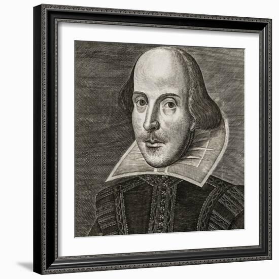 Portrait of William Shakespeare by Martin Droeshout, 1623-Martin Droeshout  the Elder-Framed Giclee Print