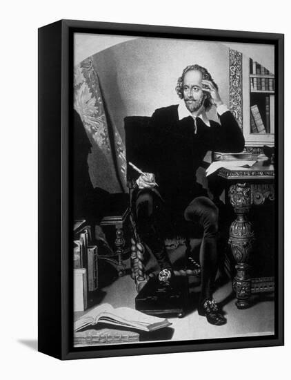 Portrait of William Shakespeare-John Faed-Framed Premier Image Canvas