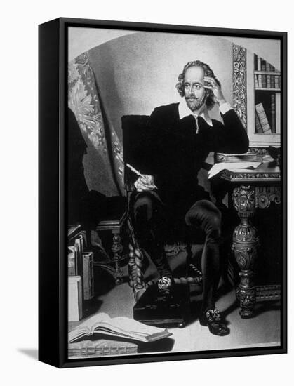 Portrait of William Shakespeare-John Faed-Framed Premier Image Canvas