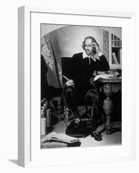 Portrait of William Shakespeare-John Faed-Framed Photographic Print