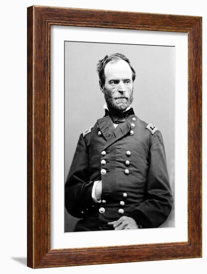 Portrait of William Sherman, Civil War-Lantern Press-Framed Art Print