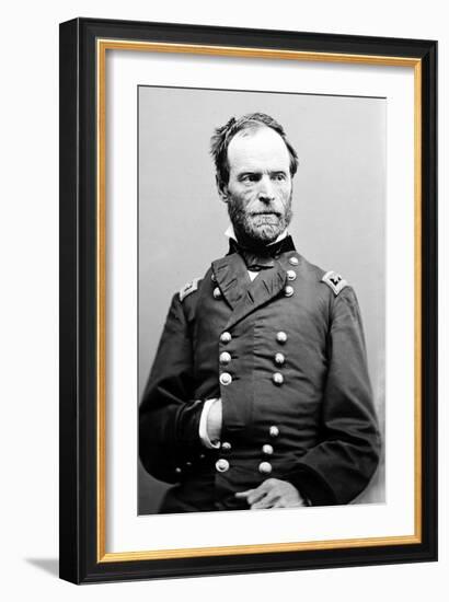 Portrait of William Sherman, Civil War-Lantern Press-Framed Art Print