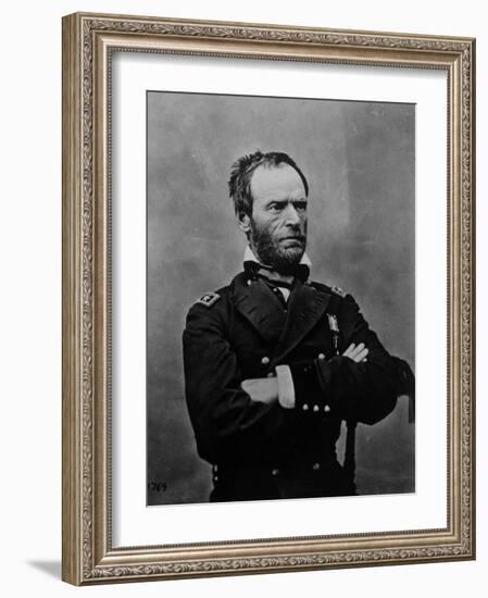 Portrait of William Tecumseh Sherman, Union General During the Civil War-null-Framed Photographic Print