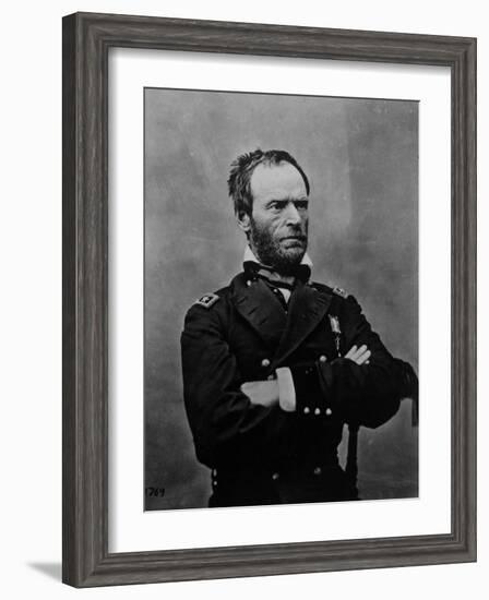 Portrait of William Tecumseh Sherman, Union General During the Civil War-null-Framed Photographic Print