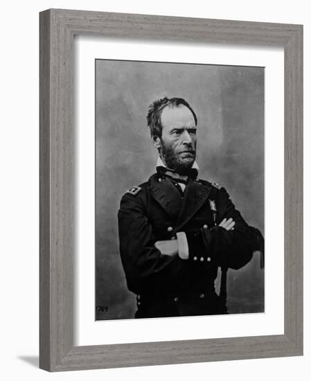 Portrait of William Tecumseh Sherman, Union General During the Civil War-null-Framed Photographic Print