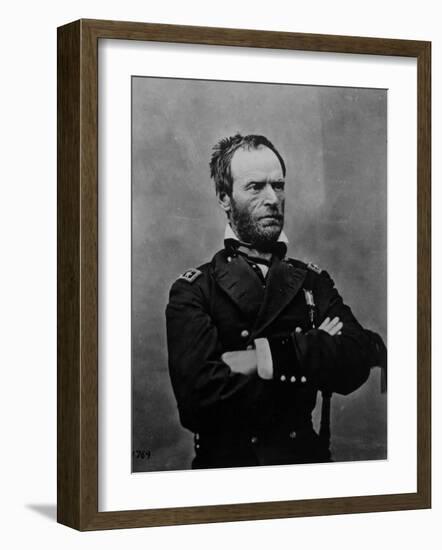 Portrait of William Tecumseh Sherman, Union General During the Civil War-null-Framed Photographic Print