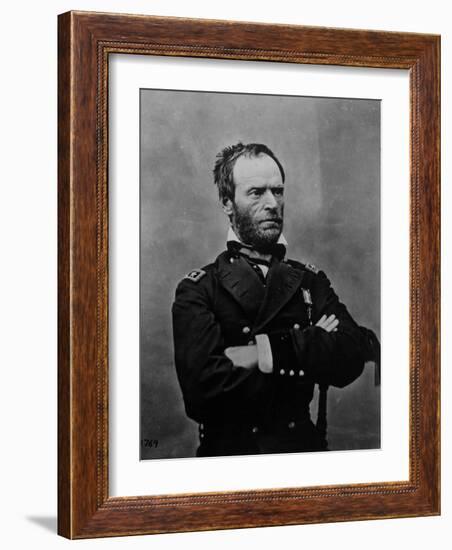 Portrait of William Tecumseh Sherman, Union General During the Civil War-null-Framed Photographic Print