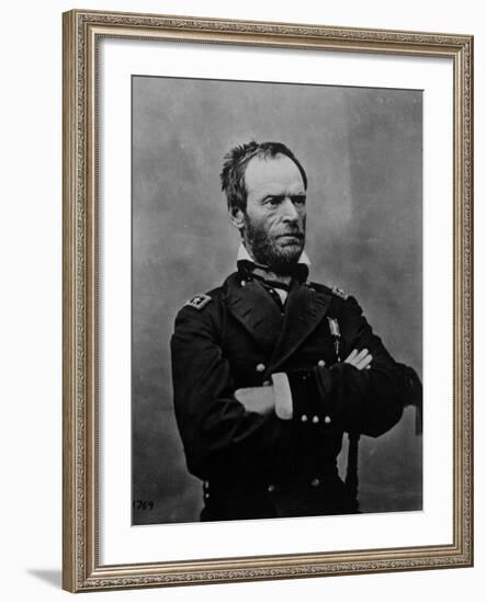 Portrait of William Tecumseh Sherman, Union General During the Civil War-null-Framed Photographic Print