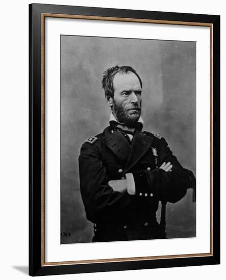 Portrait of William Tecumseh Sherman, Union General During the Civil War-null-Framed Photographic Print