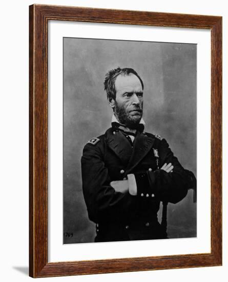 Portrait of William Tecumseh Sherman, Union General During the Civil War-null-Framed Photographic Print