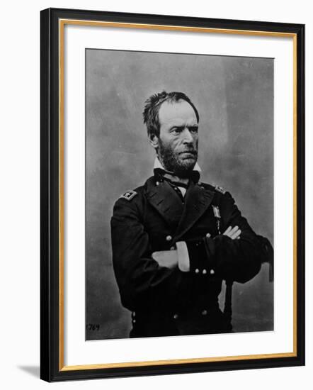 Portrait of William Tecumseh Sherman, Union General During the Civil War-null-Framed Photographic Print