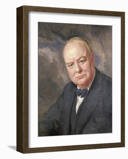 Portrait of Winston Churchill-Margery Forbes-Framed Giclee Print