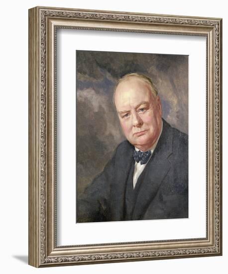 Portrait of Winston Churchill-Margery Forbes-Framed Giclee Print