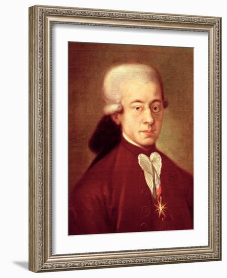 Portrait of Wolfgang Amadeus Mozart (1756-1791) after 1770-null-Framed Giclee Print
