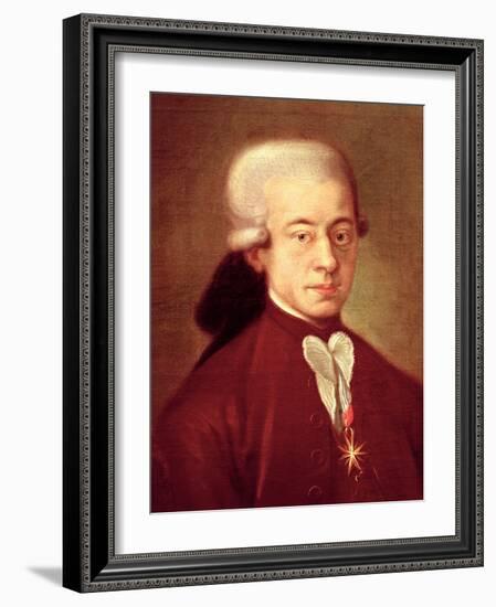 Portrait of Wolfgang Amadeus Mozart (1756-1791) after 1770-null-Framed Giclee Print