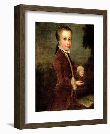 Portrait of Wolfgang Amadeus Mozart (1756-91) Aged Eight, Holding a Bird's Nest, 1764-65-Johann Zoffany-Framed Giclee Print