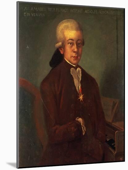 Portrait of Wolfgang Amadeus Mozart-Austrian School-Mounted Giclee Print