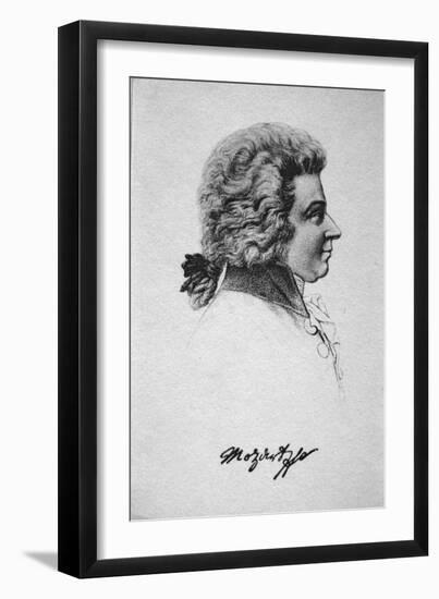 Portrait of Wolfgang Amadeus Mozart-French School-Framed Giclee Print