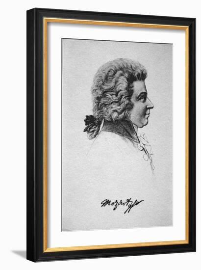 Portrait of Wolfgang Amadeus Mozart-French School-Framed Giclee Print